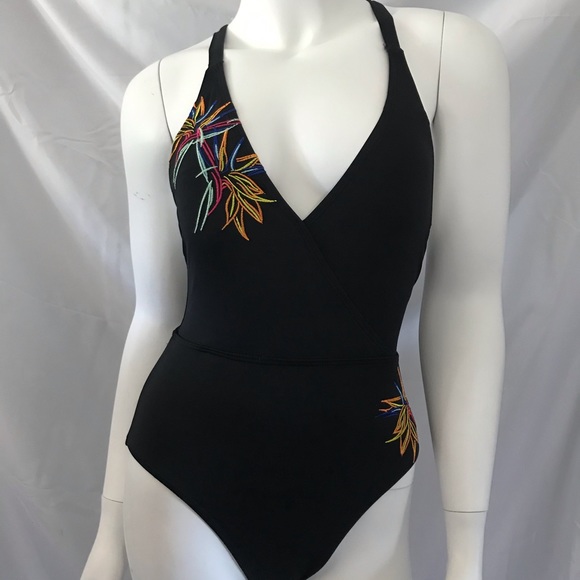 La Vie En Rose Cross Back Embroidered One Piece